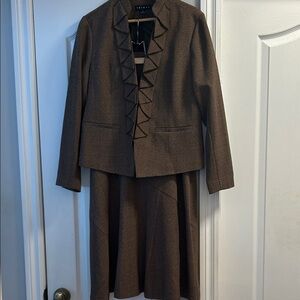 Tribal Brown Blazer and Skirt Set